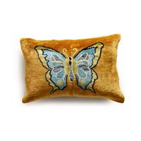 Gold Green Butterfly Pillow