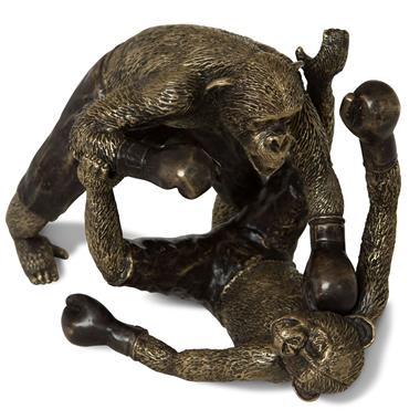 Brass Sparring Chimpanzees