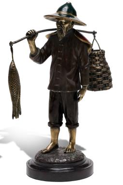 Chinese Fisherman Sculpture