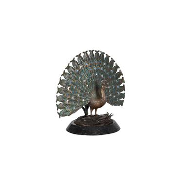 Puffed Peacock Sculpture